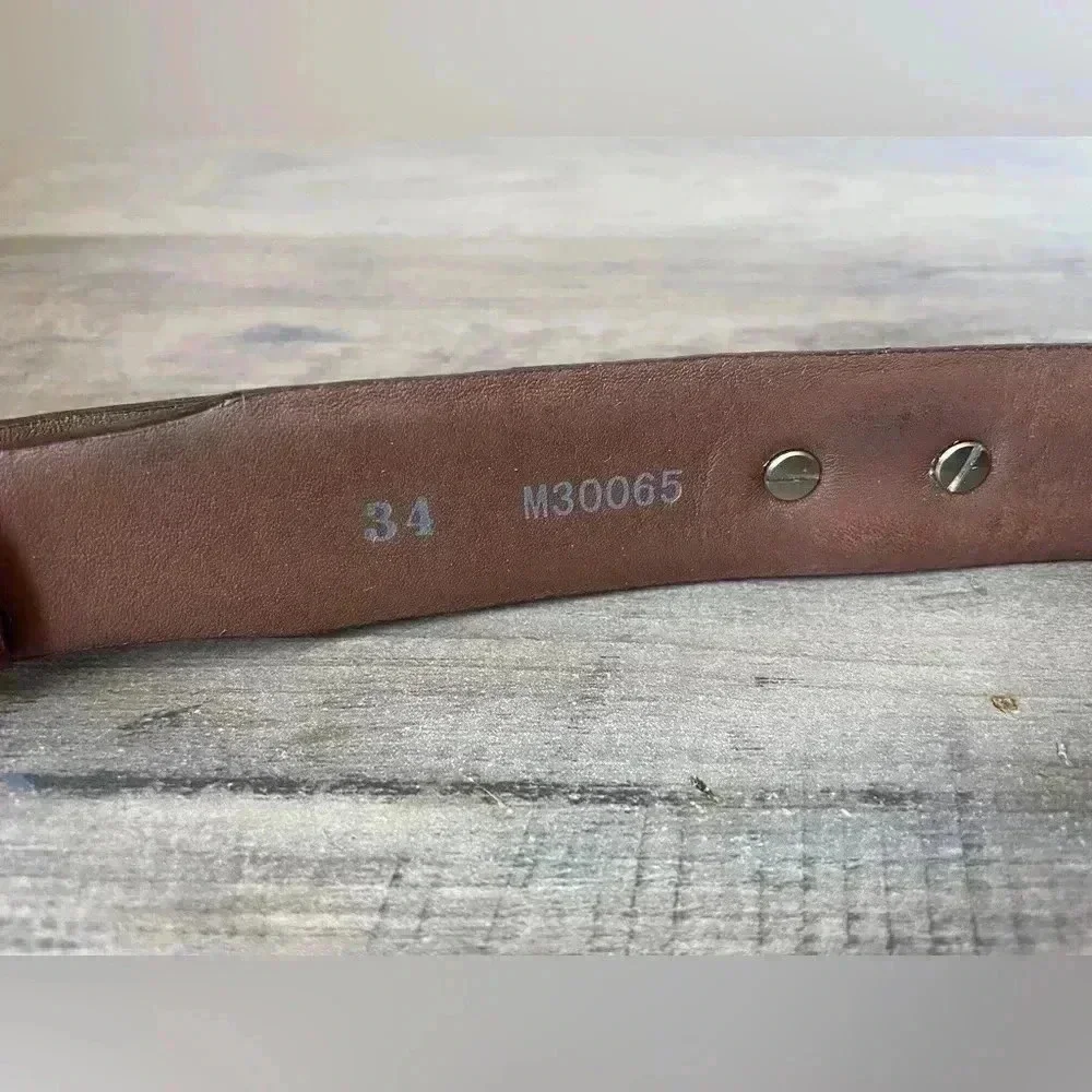 Vintage Cognac Croc-Embossed Leather Belt with Silver-Tone Buckle